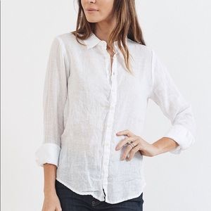 CP Shades White Button Up Shirt 100% Linen
